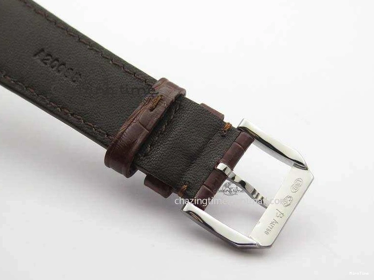 MIROTIME 0511 Sustainable Portuguese IW5444 SS White Dial RG Numbers On Brown Leather Strap A 7256